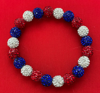 Red,White, & Blue Crystal Bracelet