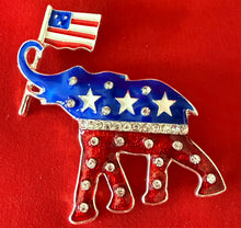 Load image into Gallery viewer, Patriotic Elephant Flag Waving Pin