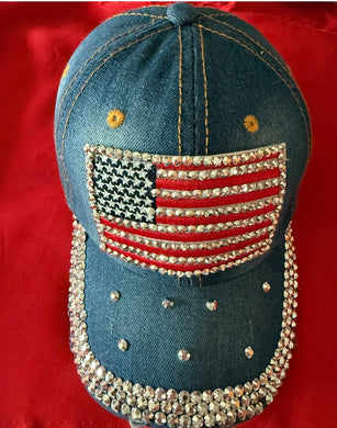 Bling American Flag Jean Hat