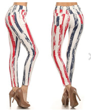 Load image into Gallery viewer, Striped Patriotic  leggings.