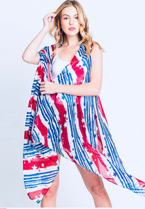 Patriotic flowing Vest / Kimono Poncho. 5 styles 2 Choose from . One of our #1 Seller’s !