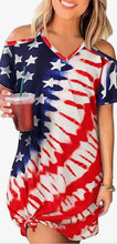 Load image into Gallery viewer, American Flag Cold Shoulder Dress