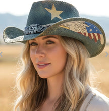 Load image into Gallery viewer, Patriotic Cowgirl Hat