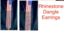 Load image into Gallery viewer, American Flag Rhinestone Dangle Earrings