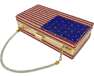 Rhinestone American Flag Handbag -Style1