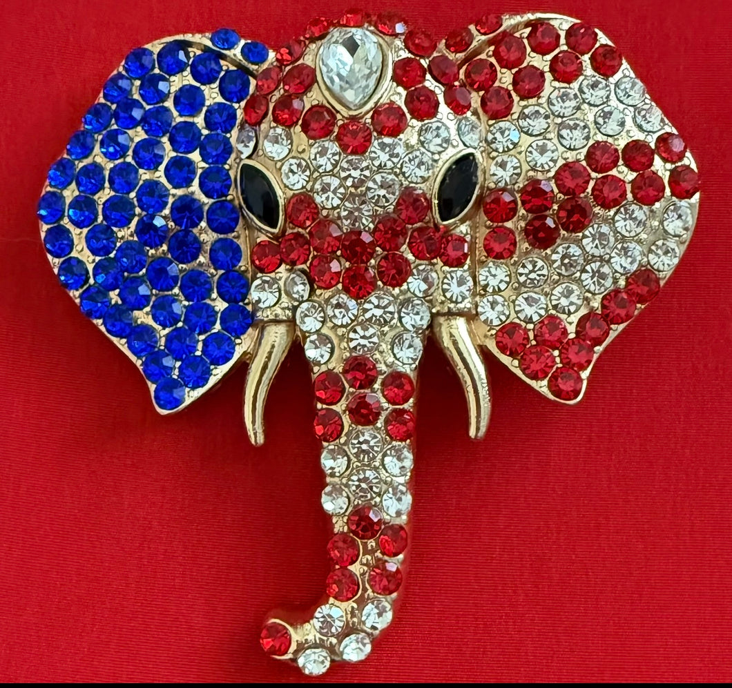 American USA Stone Paved Elephant Pin
Brooch