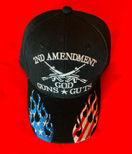 Load image into Gallery viewer, Hat - “2nd Ammendment - God Guns &amp; Guts 3 colors - Navy,Black,Camo