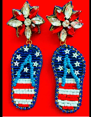 A little beach fun with these rhinestone flip flop earrings!