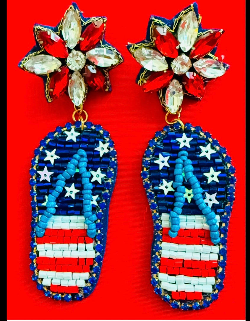 Rhinestone Flip Flop Earrings!
