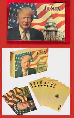 Metallic Gold Trump Playing Cards