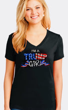 Load image into Gallery viewer, Rhinestone Short Sleeve T- Shirt “I’m A Trump Girl”