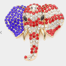 Load image into Gallery viewer, 3”x 3” Rhinestone Elephant Pin/Brooch - 4 color options