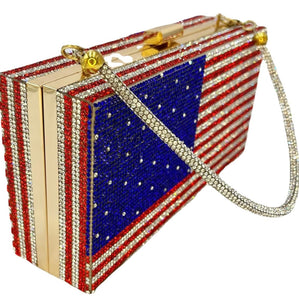 Rhinestone American Flag Handbag -Style1