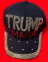 Load image into Gallery viewer, SALE !! Bling is a good thing! Bling “TRUMP  MAGA Hats - 3 color choices - Black, Navy, Red Available at TrumpGirl.com