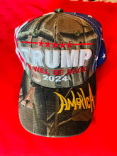 Load image into Gallery viewer, Hats - Signature “Keep America Great 2024”- American Flag Pattern Black ( 3 colours- Available @ TrumpGirl.com