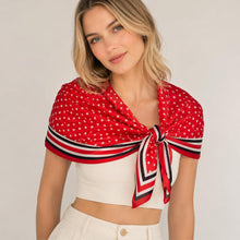Load image into Gallery viewer, Classic Patriotic Star Pattern Print Square Scarf
