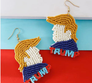 Trump Bead Seed Earrings.