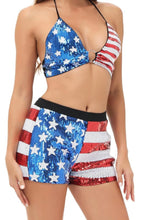 Load image into Gallery viewer, Patriot Sequin Bathing suit / short set-sparkly sequin.
