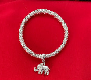 Silver or Gold Bracelet With Small Elephant Charm