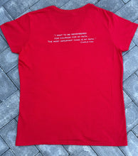 Load image into Gallery viewer, “I Am The Turning Point -Ladies V- neck T-Shirt- 2-Sided-  BACK States Charlie Kirk’s Words.Choice Of Back Or Red. PLEASE CLICK On    Photo For Better Visibility. For purchase at TrumpGirl.com