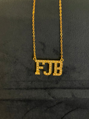 Crystal FJB Necklace- 10” Adjustable Chain