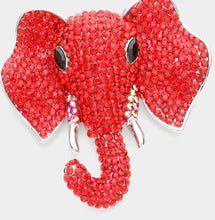 Load image into Gallery viewer, 3”x 3” Rhinestone Elephant Pin/Brooch - 3 color options