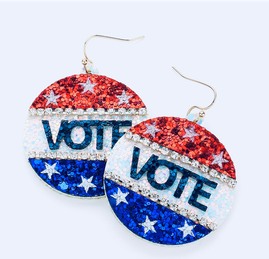 VOTE PATRIOTIC EARRINGS