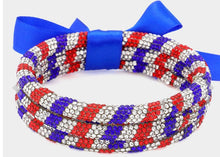Load image into Gallery viewer, Bling Red, White &amp; Blue Crystal Embellished ( set of 3) Bracelet