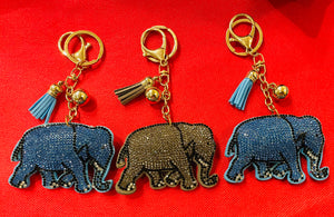 Sparkly Elephant Key Chain ( color choice ) - blue or brown)