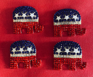 Rhinestone Republican Elephant Pin