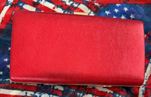 Load image into Gallery viewer, Gorgeous Red Rhinestone Clutch/Crossbody. Embellished with crystal patriotic Elephant.