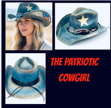 Load image into Gallery viewer, Patriotic Cowgirl Hat