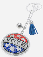 Load image into Gallery viewer, Bling Studded VOTE Keychain Bag Charm