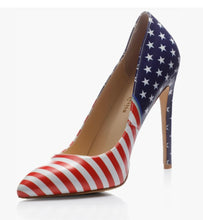 Load image into Gallery viewer, Stiletto high heel Pump - Patriotic