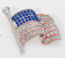 Load image into Gallery viewer, Stone Paved American USA Flag Pin Brooch