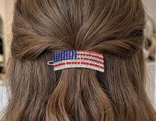 Load image into Gallery viewer, Rhinestone Patriotic American USA Flag Hair Clip