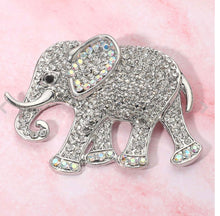 Load image into Gallery viewer, Rhinestone Embellished Elephant Pin/Brooch. Your choice of color - gold or silver .