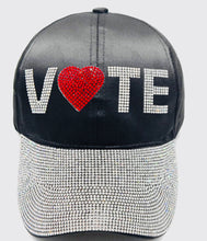 Load image into Gallery viewer, VOTE - Embellished Hat Rhinestone Hat -Red or Black