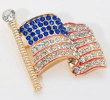 Load image into Gallery viewer, Stone Paved American USA Flag Pin Brooch