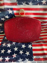 Load image into Gallery viewer, Beautiful Crystal Clutch Bag Red or Silver .