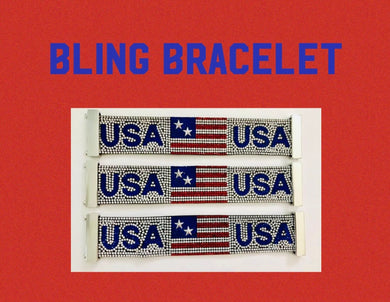USA RHINESTONE FLAG BRACELET