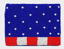 Load image into Gallery viewer, American Flag Bead Seed Mini Pouch
