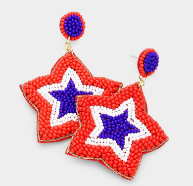 Bead Seed Star Earrings
