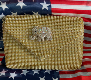 Gold Crystal Clutch Bag