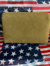 Load image into Gallery viewer, Gold Crystal Clutch Bag