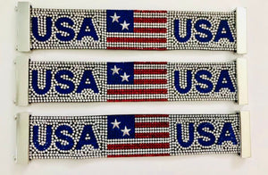 USA RHINESTONE FLAG BRACELET