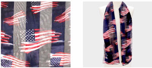SALE ! American Flag Satin Stripe Scarf-choice of 2 color’s- navy or white