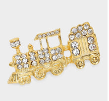 Load image into Gallery viewer, Crystal Pave Train Pin