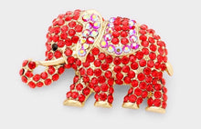 Load image into Gallery viewer, CRYSTAL PAVE ELEPHANT PIN / BROOCH