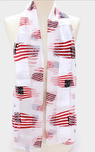 Load image into Gallery viewer, SALE ! American Flag Satin Stripe Scarf-choice of 2 color’s- navy or white